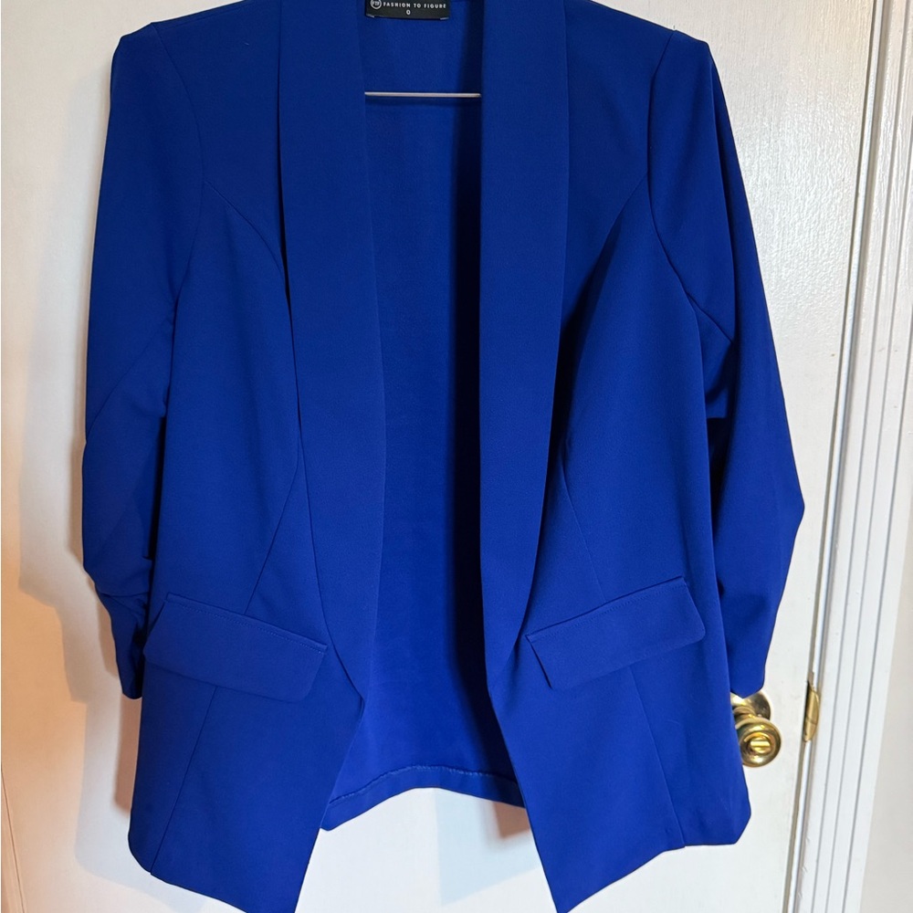 Fashion to Figure Blue Blazer with Streamlined Lapels
